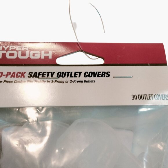 Hyper Tough Safety Outlet Covers 30 Pack Clear Plastic Child Toddler Safety - Picture 3 of 3